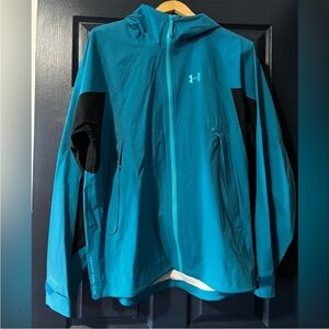 Under Armour Storm Rain Jacket Men’s Large Teal Blue Waterproof Windbreaker NEW